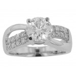 2.23 ct Ladies Round Cut Diamond Engaement Ring in F Color VS-2 Clarity